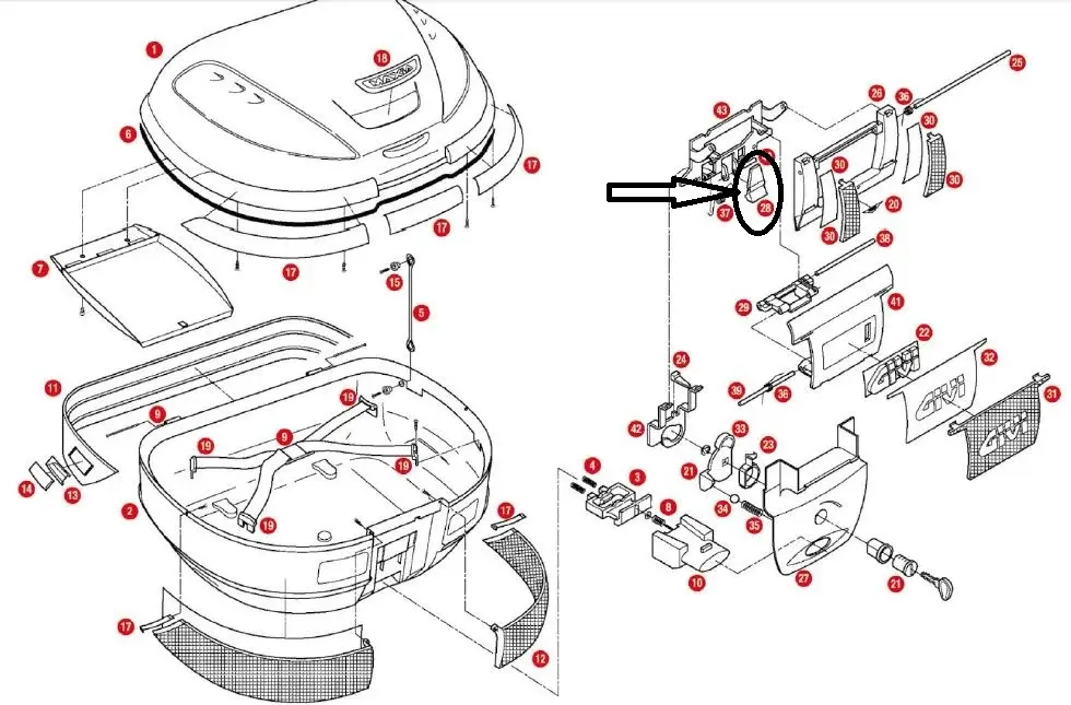 Givi Z611 Çanta Düğmesi