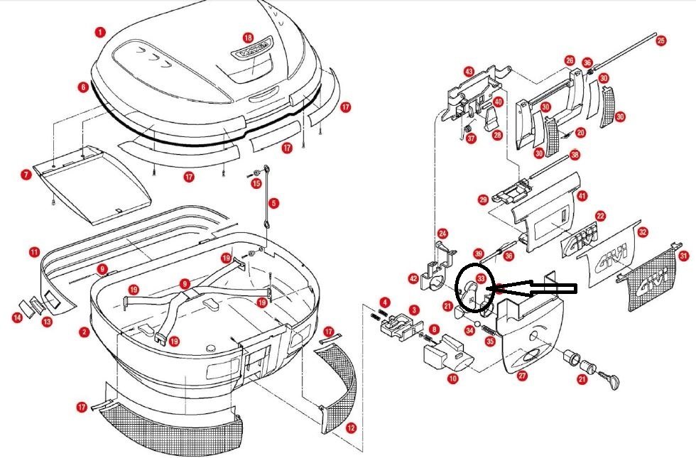 Givi Z628 Çanta Kilit Mekanizması Tutucu Sac