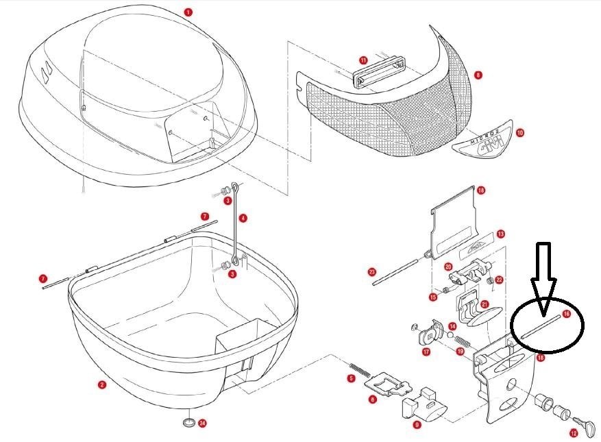Givi Z637R Çanta Pimi 75mm
