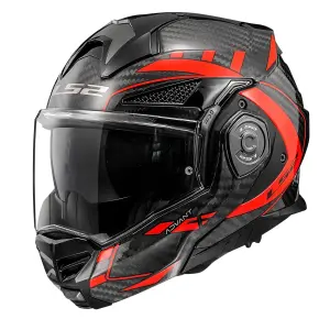LS2 Advant X Karbon Future Kırmızı Çene Açılır Kask