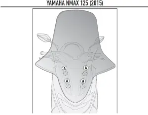 Givi D2123Kit Yamaha N-Max 125 Ön Cam Siperlik Bağlantı Kiti