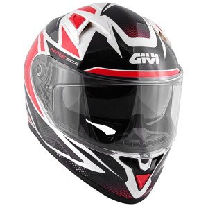 Givi Stoccarda Kask Follow Beyaz Siyah Kırmızı