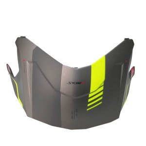Nexx Sx.100R Gridline Mat Gri Neon Sarı Kask Arka Spoiler