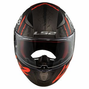 Ls2 Rapid Kask Raven Mat Siyah Beyaz Kırmızı