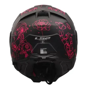 LS2 Advant 2 Sophia Mat Siyah Pembe Çene Açılır Kask