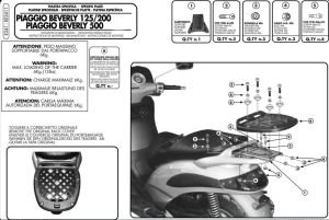 Givi E341 Piaggio Beverly Arka Çanta Demiri