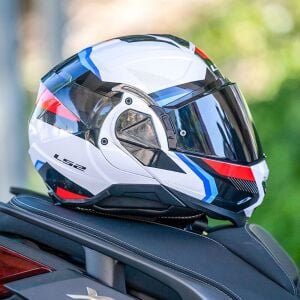 LS2 Advant 2 Kask Triple Siyah Mavi Kırmızı Beyaz
