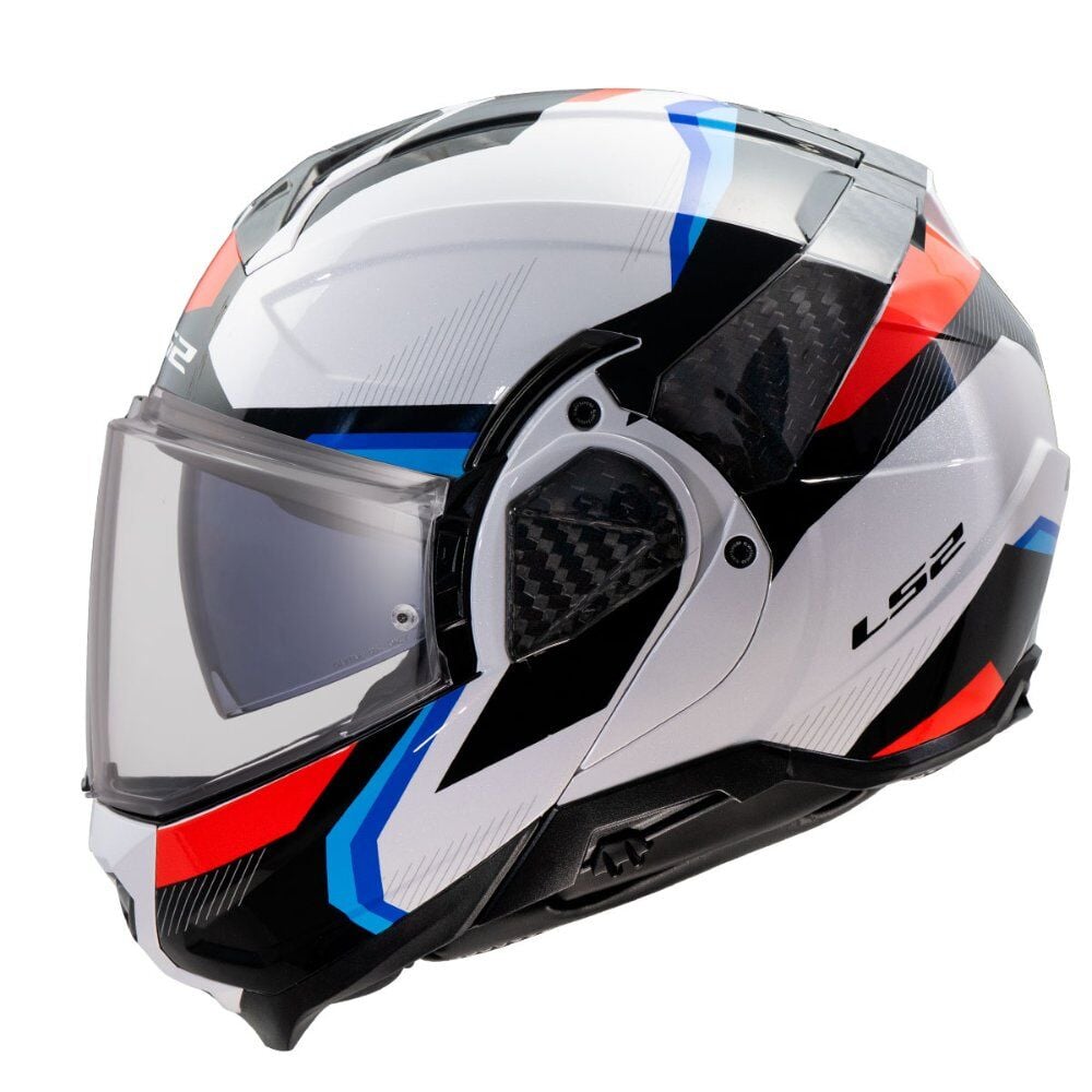 LS2 Advant 2 Kask Triple Siyah Mavi Kırmızı Beyaz