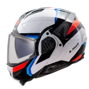 LS2 Advant 2 Kask Triple Siyah Mavi Kırmızı Beyaz