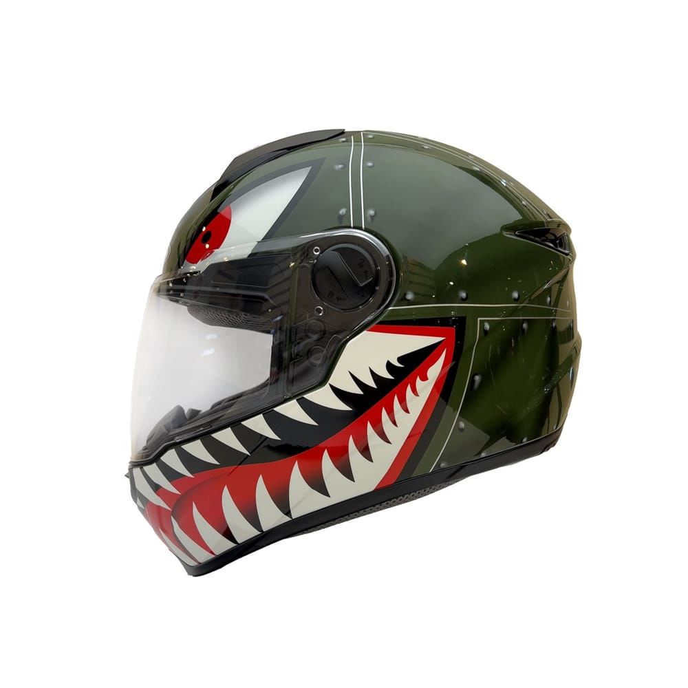 Zeus ZS-811A Kask Yeşil G30 AL38 Gümüş