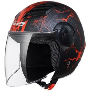 Ls2 Airflow Kask Snake Mat Siyah Kırmızı