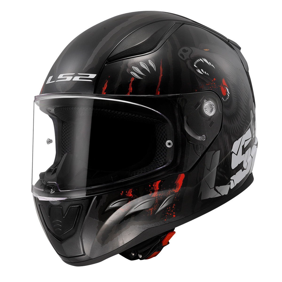 Ls2 Rapid 2 Kask Clawn Mat Siyah Gri Kırmızı