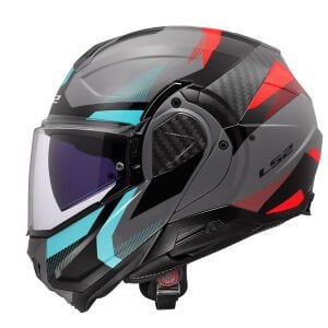 LS2 Advant 2 Kask Triple Siyah Kırmızı Gri Turkuaz