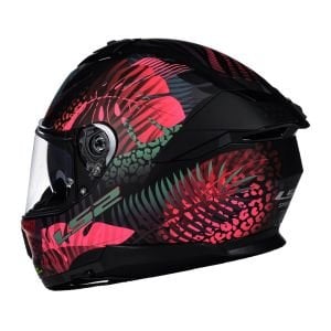 Ls2 Stream 2 Kask Jungle Mat Siyah Mavi Pembe