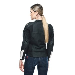 Dainese Rapida Kadın Deri Mont Mat Siyah Beyaz