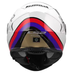 LS2 Storm 2 Kapalı Kask Stark Beyaz Kırmızı Mavi Sarı LS2 Storm 2 Stark Beyaz Kırmızı Mavi Sarı Kask 2XL