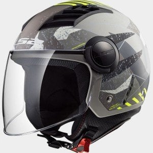 LS2 OF562 Airflow Camo Kask Titanium Sarı
