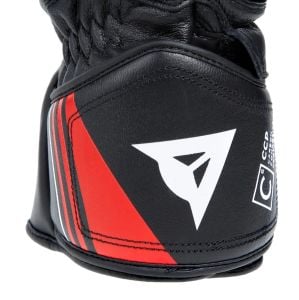 Dainese Druid 4 Deri Eldiven Siyah Lava Kırmızı Beyaz