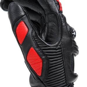 Dainese Druid 4 Deri Eldiven Siyah Lava Kırmızı Beyaz