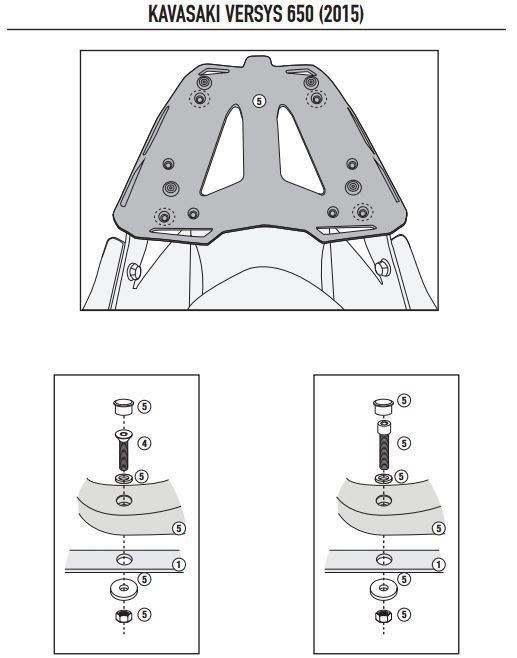 Kappa KR4114 Kawasaki Versys 650 Arka Çanta Demiri