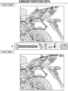 Kappa KLX4114 Kawasaki Versys 650 Yan Çanta Demiri