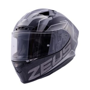 Zeus ZS-826 Kask İnci Siyah BK3 Gümüş