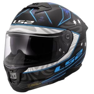 LS2 Stream 2 Kask Galdam Mat Siyah-Mavi