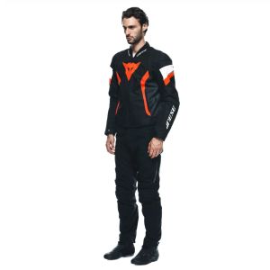 Dainese Avro 5 Ceket Siyah - Fluo Red - Beyaz