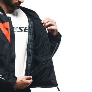Dainese Avro 5 Ceket Siyah - Fluo Red - Beyaz