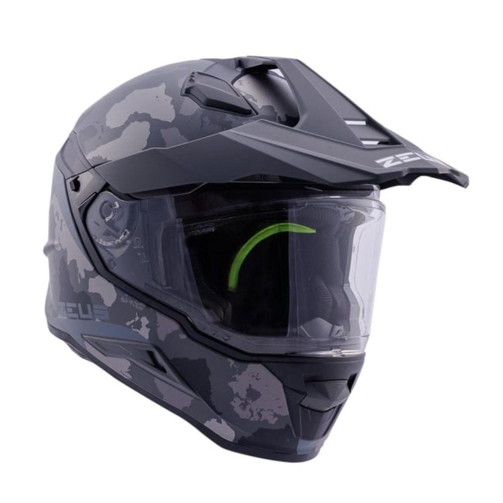Zeus ZS-913 Kask BF6 Mat Siyah Gri Siyah Gümüş