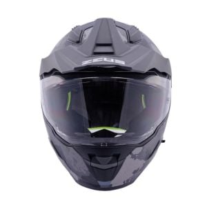 Zeus ZS-913 Kask BF6 Mat Siyah Gri Siyah Gümüş