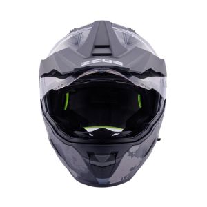 Zeus ZS-913 Kask BF6 Mat Siyah Gri Siyah Gümüş