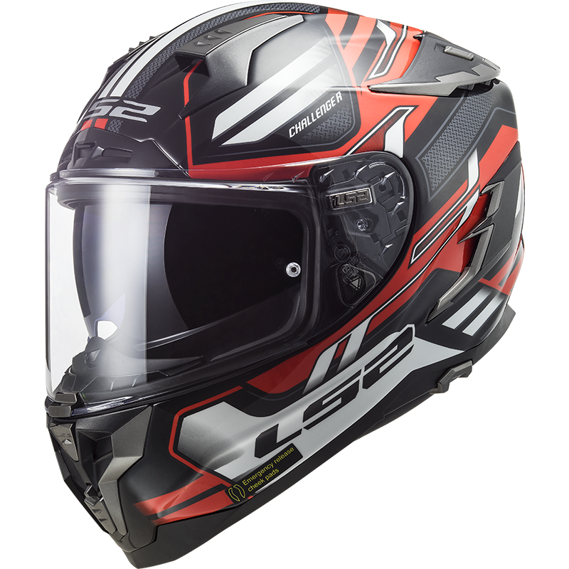 LS2 Challenger Spin Kask Siyah Kırmızı