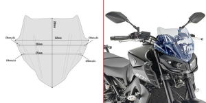 Givi A2132BL Yamaha MT-09 Ön Cam