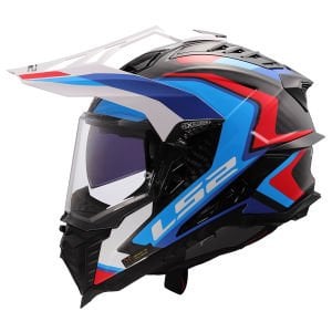 LS2 Explorer C Karbon Frontier II Kask Beyaz-Mavi