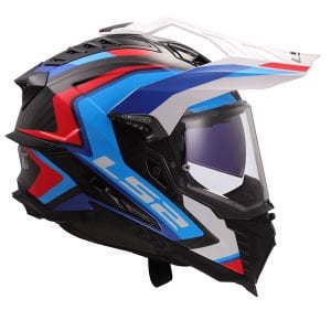 LS2 Explorer C Karbon Frontier II Kask Beyaz-Mavi