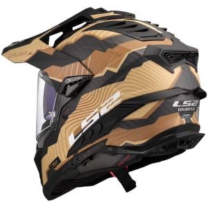 LS2 Explorer C Karbon Trick Kask Mat Kahve-Kum