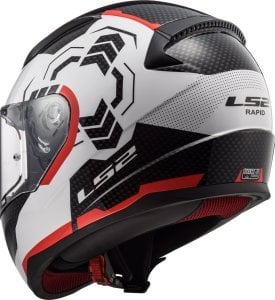 LS2 Rapid Kask Ghost Beyaz Siyah Kırmızı