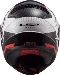 LS2 Rapid Kask Ghost Beyaz Siyah Kırmızı